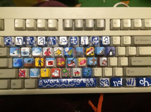 model paint on keyboard, c. 2003 Sandwich